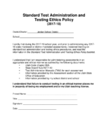 2017-18 Standard Test Administration andTesting Ethics SIGN-OFF Form