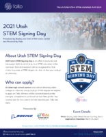 2021 Utah STEM Signing Day Flyer