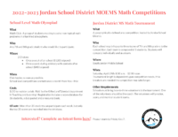 2022-2023 MS Math Competitions – Information