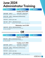 2024 Administrator Training Schedule