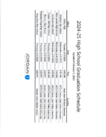 24-25 HS Graduatiuon Schedule