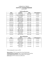 ASPEN Training Schedule 2018-19