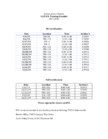 ASPEN Training Schedule 2019-20