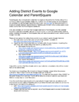 Adding District Events to Google Calendar and ParentSquare