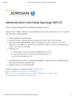 Administrative Internship Openings 2021-22 – Human Resources