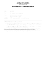 Administrators Vacation Schedule 2025