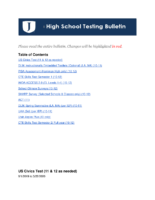 August 2019 High School Testing Bulletin