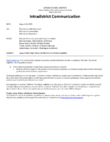 August 2025 High School Enrollment and Athletic Eligibility