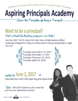 BYU Aspiring Principals Academy 2017-18