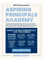 BYU Aspiring Principals Academy 2023-24