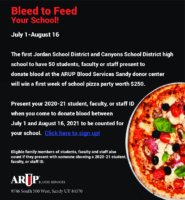 Bleed to Feed Your School Graphic