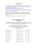 CPR Alert & Dates for class 2019-20