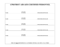 CPR List to POST IN THE SCHOOL (Fillable)