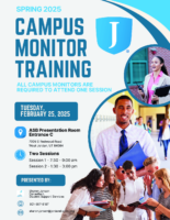 Campus Monitor Training Flyer Spring 2025