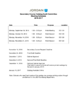 Course Catalog Meeting Schedule 2016-2017