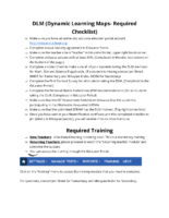 DLM (Dynamic Learning Maps- Required Checklist)