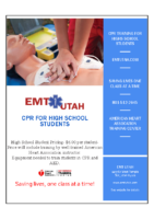 EMT Utah CPR for High School students Flyer