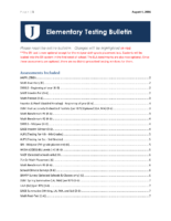 Elementary Testing Bulletin August 2016
