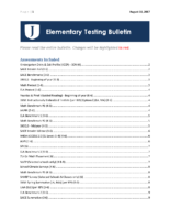 Elementary Testing Bulletin – August 2017