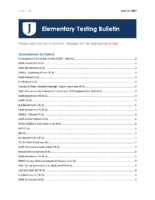 Elementary Testing Bulletin – June 2017