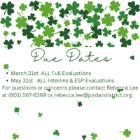 Evaluations – March and May Due Dates