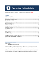 February 2018 Elementary Testing Bulletin