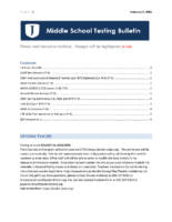 February 2018 Middle School Testing Bulletin
