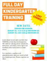 Full Day Kindergarten Training Flyer