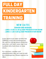 Full Day Kindergarten Training Flyer