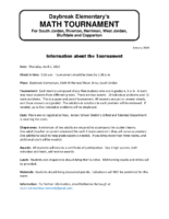General Information – 2020 Math Tournament