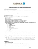 Guidelines and Instructions for Student Clubs