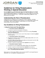 Guidelines for Hiring Paraeducators for Special Education