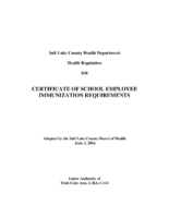HR #38 Certificate of School Employee Immunization Requirements