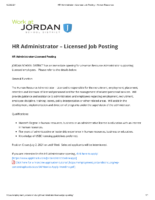 HR Administrator – Licensed Job Posting – Human Resources