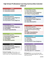 HS PLC Calendar 2018-19