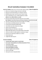 Head-Custodian-Summer-Checklist