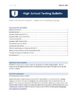 High School Testing Bulletin – April 2017