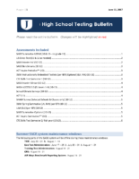 High School Testing Bulletin – June 2017
