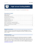 High School Testing Bulletin – May 2017