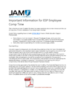 Important Information for ESP Employee Comp Time