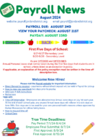 Important Payroll Information August 2024