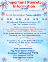 Important Payroll Information July 2024