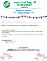 Important Payroll Information July 2025