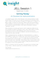 JSD JELL Session 1 – September 17 2020 – Getting Ready – Checklist for administrators