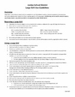 JSD Large SUV – Use Guidelines