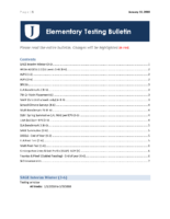 January 2018 Elementary Testing Bulletin