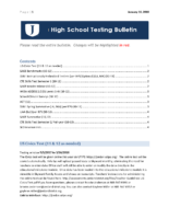 January 2018 High School Testing Bulletin