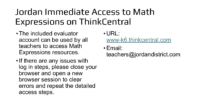 Jordan Immediate Access to Math Expressions on ThinkCentral