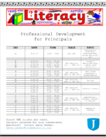 Literacy PD for Principals Flyer