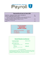March 2020 Payroll Information